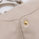 PRADA Tote Bag Leather 2way Gray Gold Auth 208003V-18