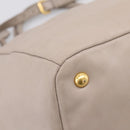 PRADA Tote Bag Leather 2way Gray Gold Auth 208003V-21