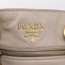 PRADA Tote Bag Leather 2way Gray Gold Auth 208003V-23