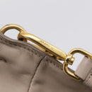 PRADA Tote Bag Leather 2way Gray Gold Auth 208003V-24