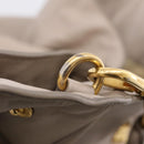PRADA Tote Bag Leather 2way Gray Gold Auth 208003V-9