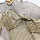 PRADA Tote Bag Leather 2way Gray Gold Auth 208003V-26