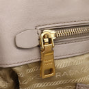 PRADA Tote Bag Leather 2way Gray Gold Auth 208003V-30