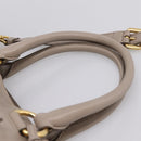 PRADA Tote Bag Leather 2way Gray Gold Auth 208003V-15