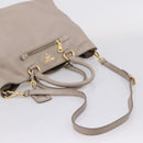 PRADA Tote Bag Leather 2way Gray Gold Auth 208003V-7