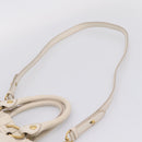 Miu Miu Hand Bag Vitellolux 2way White Gold Auth 208004M-10