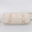 Miu Miu Hand Bag Vitellolux 2way White Gold Auth 208004M-11