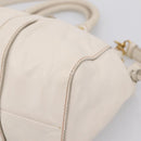 Miu Miu Hand Bag Vitellolux 2way White Gold Auth 208004M-12