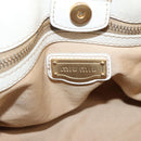Miu Miu Hand Bag Vitellolux 2way White Gold Auth 208004M-20