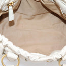 Miu Miu Hand Bag Vitellolux 2way White Gold Auth 208004M-18