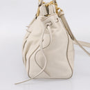 Miu Miu Hand Bag Vitellolux 2way White Gold Auth 208004M-4