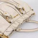 Miu Miu Hand Bag Vitellolux 2way White Gold Auth 208004M-6