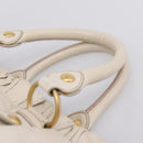 Miu Miu Hand Bag Vitellolux 2way White Gold Auth 208004M-8
