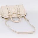 Miu Miu Hand Bag Vitellolux 2way White Gold Auth 208004M-8