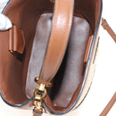 PRADA Panniers Hand Bag Raffia 2way Beige Gold Auth 208006M-23