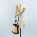 PRADA Panniers Hand Bag Raffia 2way Beige Gold Auth 208006M-28