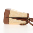 PRADA Panniers Hand Bag Raffia 2way Beige Gold Auth 208006M-5
