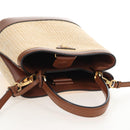 PRADA Panniers Hand Bag Raffia 2way Beige Gold Auth 208006M-6