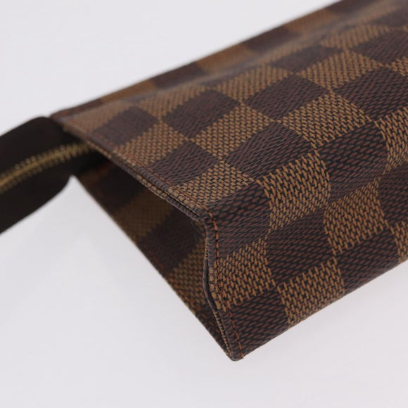 LOUIS VUITTON Damier Ebene Poche Toilette 15 Pouch N47548 LV Auth 208007M