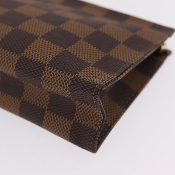 LOUIS VUITTON Damier Ebene Poche Toilette 15 Pouch N47548 LV Auth 208007M