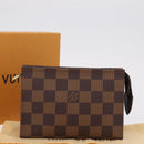 LOUIS VUITTON Damier Ebene Poche Toilette 15 Pouch N47548 LV Auth 208007M-12