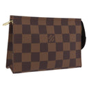 LOUIS VUITTON Damier Ebene Poche Toilette 15 Pouch N47548 LV Auth 208007M-1