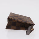 LOUIS VUITTON Damier Ebene Poche Toilette 15 Pouch N47548 LV Auth 208007M-3
