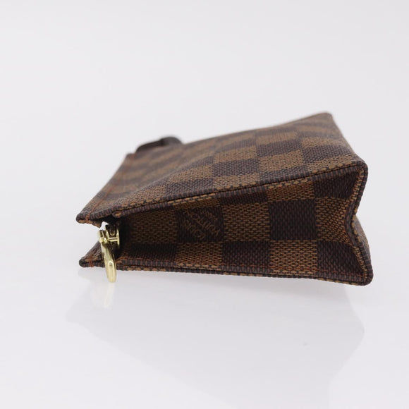 LOUIS VUITTON Damier Ebene Poche Toilette 15 Pouch N47548 LV Auth 208007M