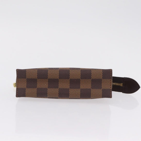 LOUIS VUITTON Damier Ebene Poche Toilette 15 Pouch N47548 LV Auth 208007M