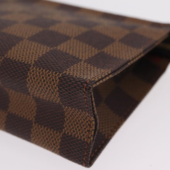 LOUIS VUITTON Damier Ebene Poche Toilette 15 Pouch N47548 LV Auth 208007M