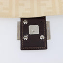 FENDI Zucca Canvas Mamma Baguette Shoulder Bag Ivory Silver Auth 208008V-17