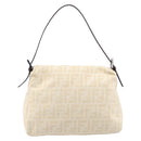 FENDI Zucca Canvas Mamma Baguette Shoulder Bag Ivory Silver Auth 208008V-3