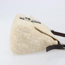 FENDI Zucca Canvas Mamma Baguette Shoulder Bag Ivory Silver Auth 208008V-4
