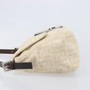 FENDI Zucca Canvas Mamma Baguette Shoulder Bag Ivory Silver Auth 208008V-5