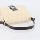 FENDI Zucca Canvas Mamma Baguette Shoulder Bag Ivory Silver Auth 208008V-7