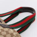 GUCCI GG Canvas Web Sherry Line Tote Bag Beige 155524 Auth 208012-8