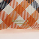 BURBERRY Nova Check Shoulder Bag Canvas Orange Gold Auth 208013V-19