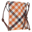 BURBERRY Nova Check Shoulder Bag Canvas Orange Gold Auth 208013V-1