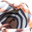 BURBERRY Nova Check Shoulder Bag Canvas Orange Gold Auth 208013V-20