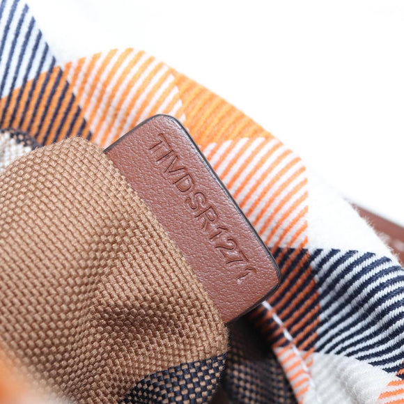 BURBERRY Nova Check Shoulder Bag Canvas Orange Gold Auth 208013V