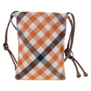 BURBERRY Nova Check Shoulder Bag Canvas Orange Gold Auth 208013V-13