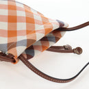 BURBERRY Nova Check Shoulder Bag Canvas Orange Gold Auth 208013V-6