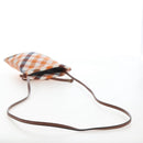 BURBERRY Nova Check Shoulder Bag Canvas Orange Gold Auth 208013V-7