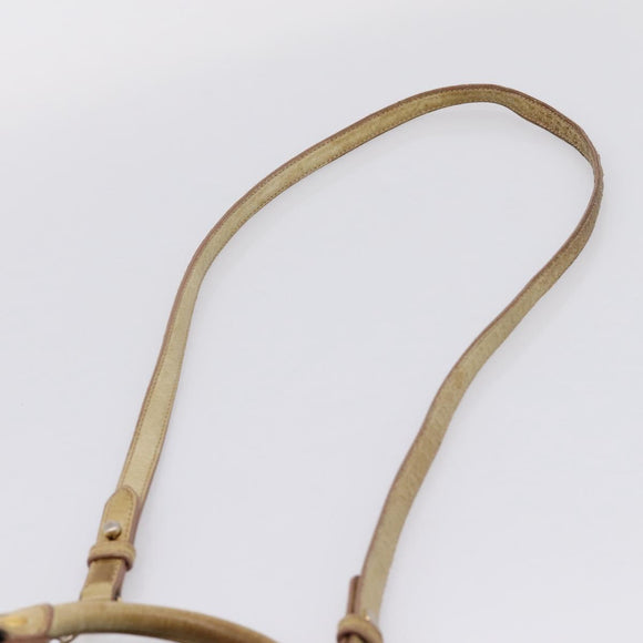 Miu Miu Hand Bag Vitellolux 2way Beige Gold Auth 208018A