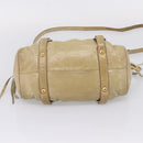 Miu Miu Hand Bag Vitellolux 2way Beige Gold Auth 208018A-13