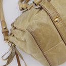Miu Miu Hand Bag Vitellolux 2way Beige Gold Auth 208018A-15
