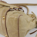 Miu Miu Hand Bag Vitellolux 2way Beige Gold Auth 208018A-16
