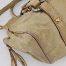 Miu Miu Hand Bag Vitellolux 2way Beige Gold Auth 208018A-17