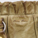 Miu Miu Hand Bag Vitellolux 2way Beige Gold Auth 208018A-18