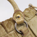 Miu Miu Hand Bag Vitellolux 2way Beige Gold Auth 208018A-26